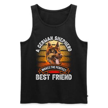 German Shepherd is perfect best friend - Men's Premium Organic Tank Top - black - Front - AI Model Male 178 light (178cm)