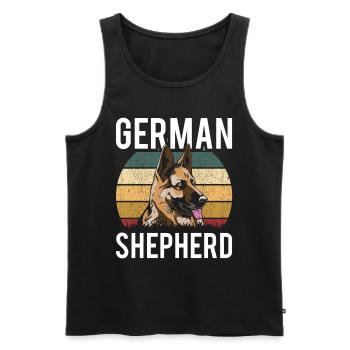 German Shepherd Pet Cute Lover - Men's Premium Organic Tank Top - black - Front - Michal (187cm)