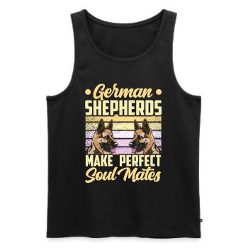 Bergers Allemands Âme Sœur Parfaite Mignonne - Débardeur bio Premium Homme - noir - Devant - Michal (187cm)