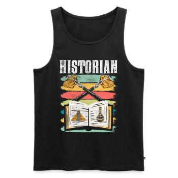 Historian History History Teacher - Men's Premium Organic Tank Top - black - Front - AI Model Male 178 light (178cm)
