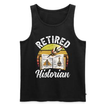 Retired Historian History History Profession - Men's Premium Organic Tank Top - black - Front - AI Model Male 178 light (178cm)