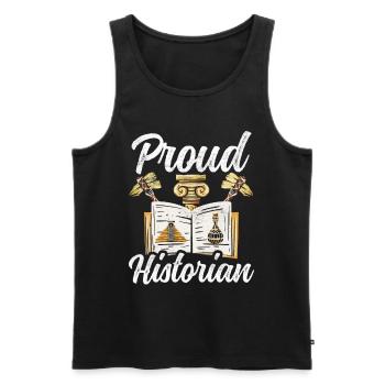 Proud Historian Profession History History - Men's Premium Organic Tank Top - black - Front - AI Model Male 178 light (178cm)