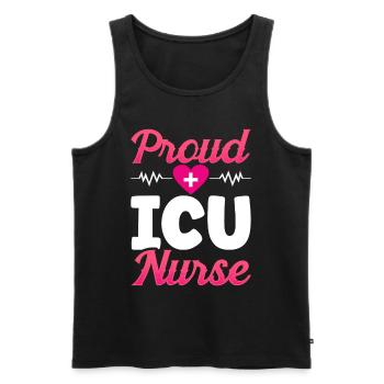 Proud Intensive Care Nurse - Men's Premium Organic Tank Top - black - Front - AI Model Male 178 light (178cm)