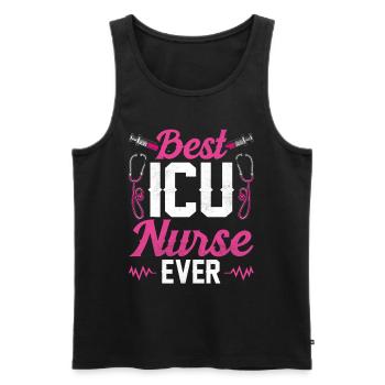 Best Intensive Care Nurse Ever - Men's Premium Organic Tank Top - black - Front - AI Model Male 178 light (178cm)