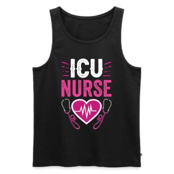 Intensive Care Nurse Intensive Care - Men's Premium Organic Tank Top - black - Front - AI Model Male 178 light (178cm)