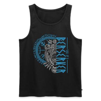 Berserker Bär Wikinger Krieger Runen Design - Männer Premium Bio Tank Top - Schwarz - Vorne - Michal (187cm)