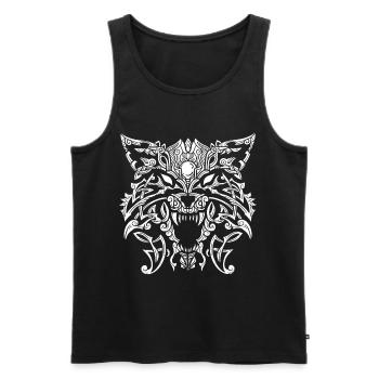 Fenrir Wolf & Keltische Knoten - Wikinger Design - Männer Premium Bio Tank Top - Schwarz - Vorne - AI Model Male 178 light (178cm)