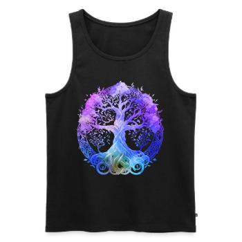 Baum des Yoga Lebens Spiritualität und Meditation - Männer Premium Bio Tank Top - Schwarz - Vorne - Michal (187cm)