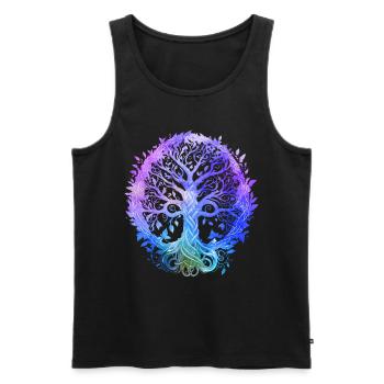 Yoga Meditation mit spirituellem Baum des Lebens - Männer Premium Bio Tank Top - Schwarz - Vorne - Michal (187cm)