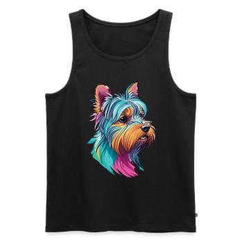 Welpe Yorkie Yorkshire Terrier Hund Hundeliebhaber - Männer Premium Bio Tank Top - Schwarz - Vorne - Michal (187cm)