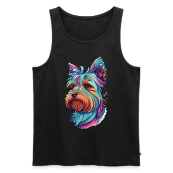 Dog Yorkshire Terrier Dogs Art Pet Yorkie - Men's Premium Organic Tank Top - black - Front - Michal (187cm)