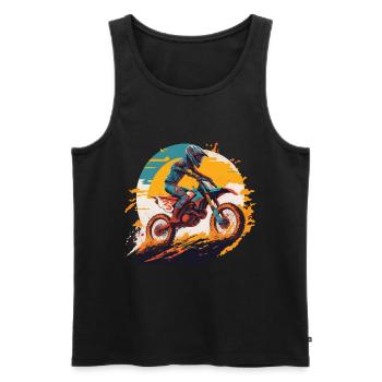 Motocross Motorcycle Bike Motorsport Biker Freestyle - Men's Premium Organic Tank Top - black - Front - Michal (187cm)