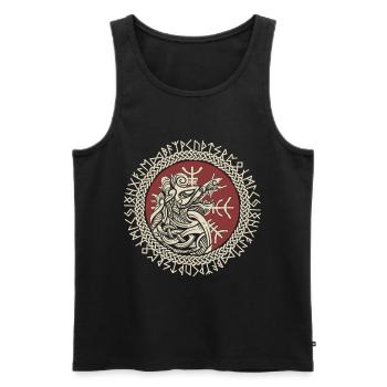Fenrir Viking Wolf Fenris Wolf Viking Compass - Men's Premium Organic Tank Top - black - Front - Michal (187cm)