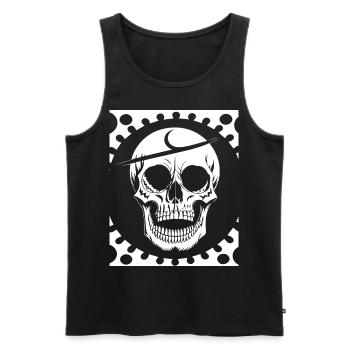 Horreur Crâne Crâne Art Crâne Gothique Heavy Metal - Débardeur bio Premium Homme - noir - Devant - Michal (187cm)