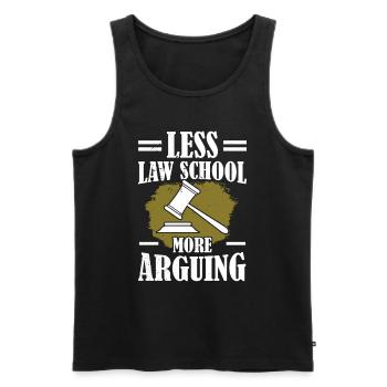 Moins d’études de droit Plus d’argumentation Avocat Droit - Débardeur bio Premium Homme - noir - Devant - Michal (187cm)