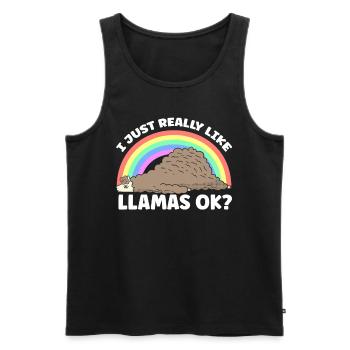 I just like llamas very much llama llama animal - Men's Premium Organic Tank Top - black - Front - Michal (187cm)