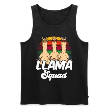 Lama Squad Llama Dictons Lamas Animal Lamas - Débardeur bio Premium Homme - noir - Devant - AI Model Male 178 light (178cm)