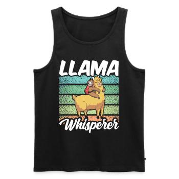 Llama Whisperer Llama Animal Llamas Sayings - Men's Premium Organic Tank Top - black - Front - Michal (187cm)
