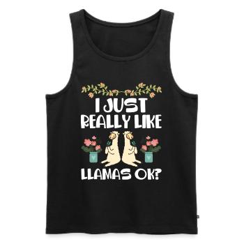 I just like llamas very much llama animal llama - Men's Premium Organic Tank Top - black - Front - Michal (187cm)