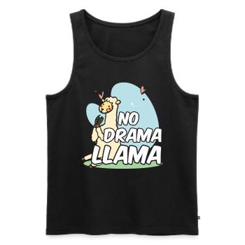 Pas de drame Lama Dictons Lama Animal Lamas - Débardeur bio Premium Homme - noir - Devant - AI Model Male 178 light (178cm)