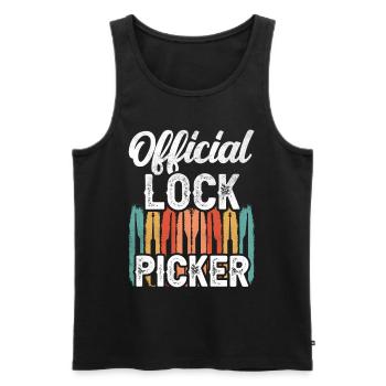 Serrure officielle Cracker Lock Pick Lock - Débardeur bio Premium Homme - noir - Devant - AI Model Male 178 light (178cm)