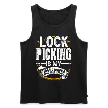 Lock picking is my superpower lock picking - Men's Premium Organic Tank Top - black - Front - AI Model Male 178 light (178cm)