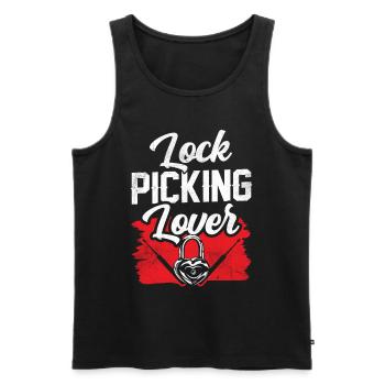 Lock Picking Lover Cracker Lock Cracking - Men's Premium Organic Tank Top - black - Front - AI Model Male 178 light (178cm)