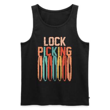 Lock Picking, Lockpicking, Cracking, Cracker, Lock - Men's Premium Organic Tank Top - black - Front - Michal (187cm)