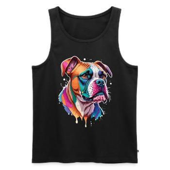 Hunde Boxer Hund lustige Haustier Liebe - Männer Premium Bio Tank Top - Schwarz - Vorne - Michal (187cm)