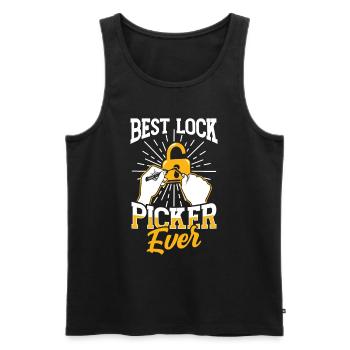 The Best Lock Picker Ever Lock Picking - Men's Premium Organic Tank Top - black - Front - AI Model Male 178 light (178cm)