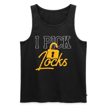 I Pick Locks Lock Lock Picking Knacker - Débardeur bio Premium Homme - noir - Devant - AI Model Male 178 light (178cm)