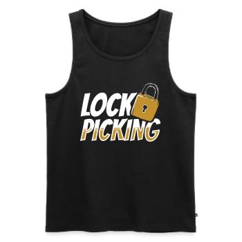 Lock Picking Knacker Lock Lockpicking Cracking - Men's Premium Organic Tank Top - black - Front - Michal (187cm)
