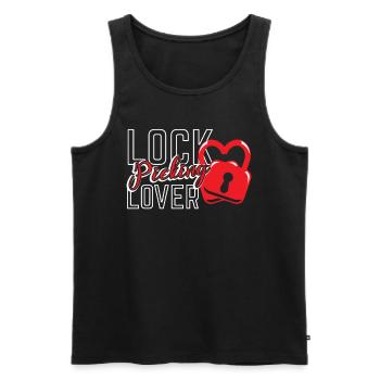 Lock Picking Lover Cracking Cracker Lock - Débardeur bio Premium Homme - noir - Devant - AI Model Male 178 light (178cm)