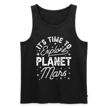 Il est temps d’explorer la planète Mars - Débardeur bio Premium Homme - noir - Devant - AI Model Male 178 light (178cm)