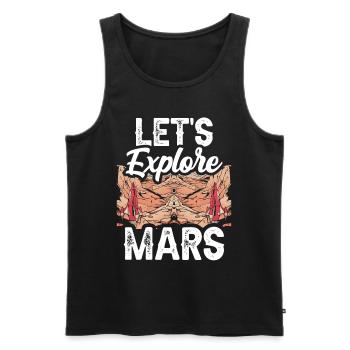 Let's explore the Mars Planet Space Astronaut - Men's Premium Organic Tank Top - black - Front - AI Model Male 178 light (178cm)
