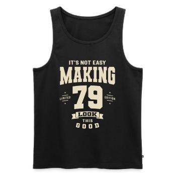 Legendary 79 - Born in 1944 - 79th Birthday - Men's Premium Organic Tank Top - black - Front - Michal (187cm)