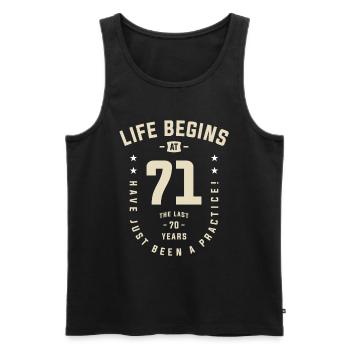 71 Years of Epic Beginnings - 71st Birthday - Men's Premium Organic Tank Top - black - Front - AI Model Male 178 light (178cm)