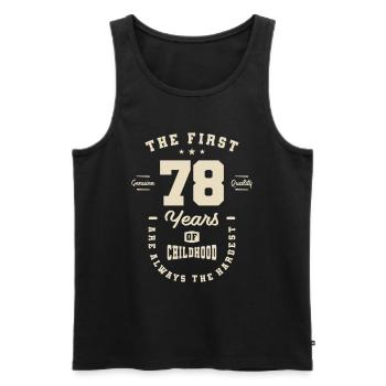 78 Years Old - Born in 1945 - 78th Birthday - Men's Premium Organic Tank Top - black - Front - AI Model Male 178 light (178cm)