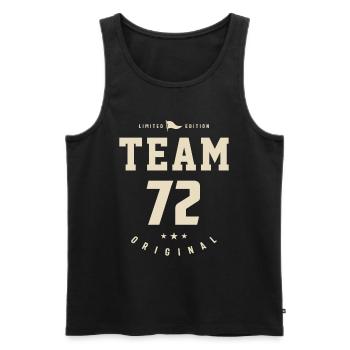 72 Years of Pure Awesomeness - 72nd Birthday - Men's Premium Organic Tank Top - black - Front - AI Model Male 178 light (178cm)