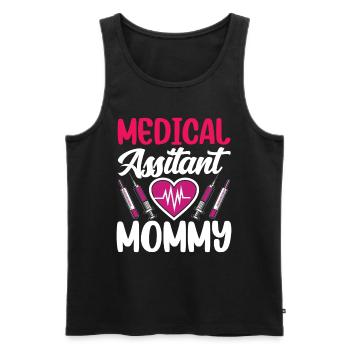 Assistante médicale Maman Profession médicale - Débardeur bio Premium Homme - noir - Devant - Michal (187cm)