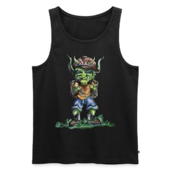 Drache geht zur Schule - Männer Premium Bio Tank Top - Schwarz - Vorne - Michal (187cm)