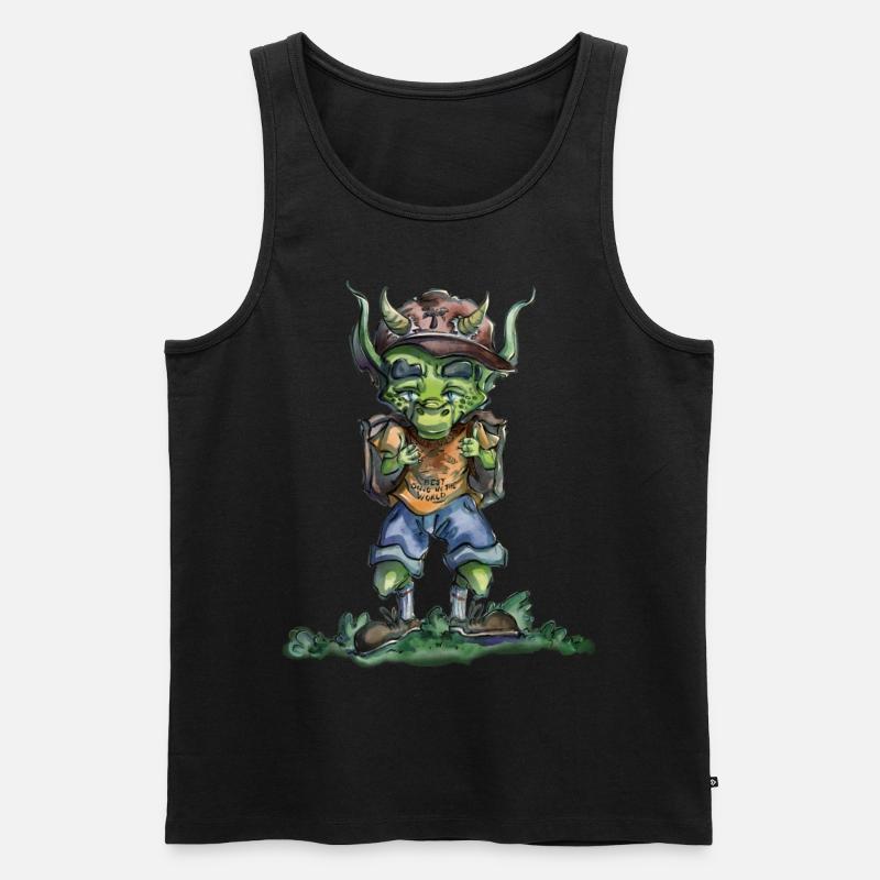 Drache geht zur Schule - Männer Premium Bio Tank Top - Schwarz