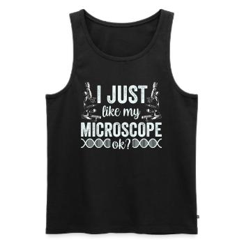 J’aime vraiment mon microscope Microscope - Débardeur bio Premium Homme - noir - Devant - Michal (187cm)
