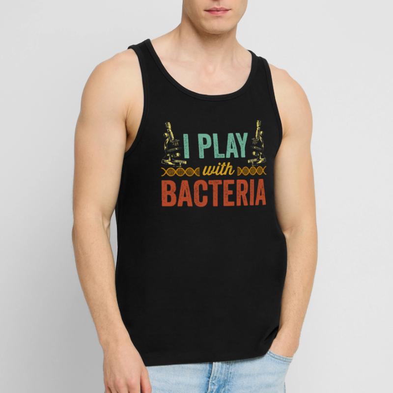 Je joue avec des microscopes bactériens microscope Débardeur bio Premium Homme