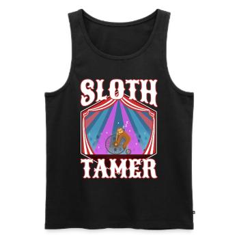 Sloth Tamer - Men's Premium Organic Tank Top - black - Front - AI Model Male 178 light (178cm)