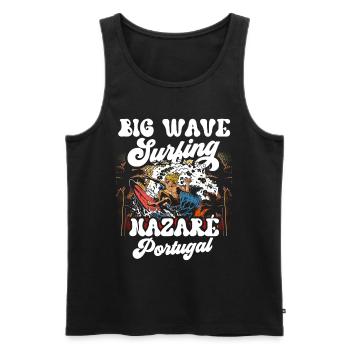 Big Wave Surfing Nazaré Portugal Surfer Surfen - Débardeur bio Premium Homme - noir - Devant - Michal (187cm)