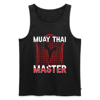 Muay Thai Meister Kampfsport Kampf Kämpfer - Männer Premium Bio Tank Top - Schwarz - Vorne - AI Model Male 178 light (178cm)