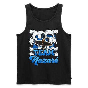 Team Nazaré Surfing Surfer Surfing Waves - Men's Premium Organic Tank Top - black - Front - Michal (187cm)