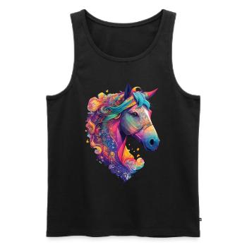 Horse Pony Rider Design Horse Horse Dressage - Men's Premium Organic Tank Top - black - Front - Michal (187cm)