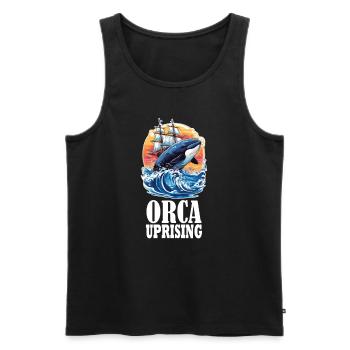Join the Orca Uprising - Save the Orcas - Männer Premium Bio Tank Top - Schwarz - Vorne - AI Model Male 178 light (178cm)
